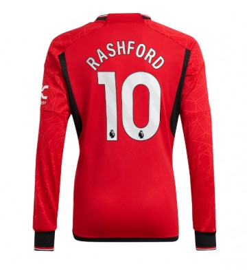 Lacne Muži Futbalové dres Manchester United Marcus Rashford #10 2023-24 Dlhy Rukáv - Domáci